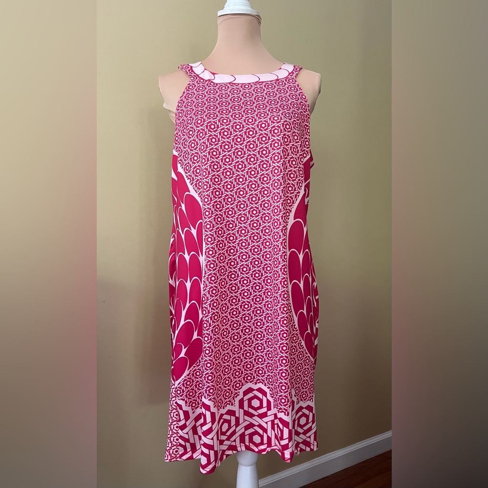 Pink and White Patterned Dress